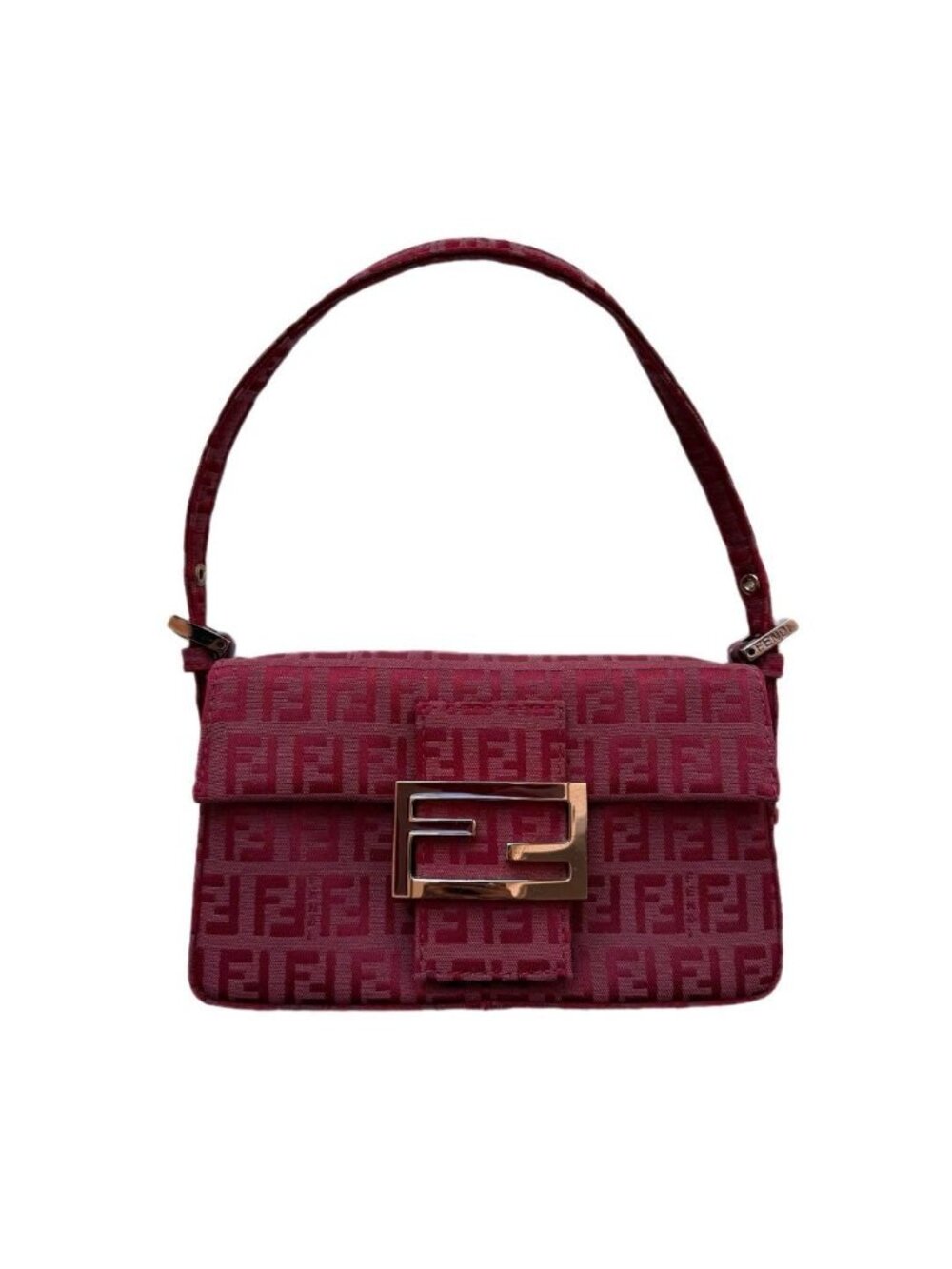 Fendi Baguette Burgundy Shoulder Bag
